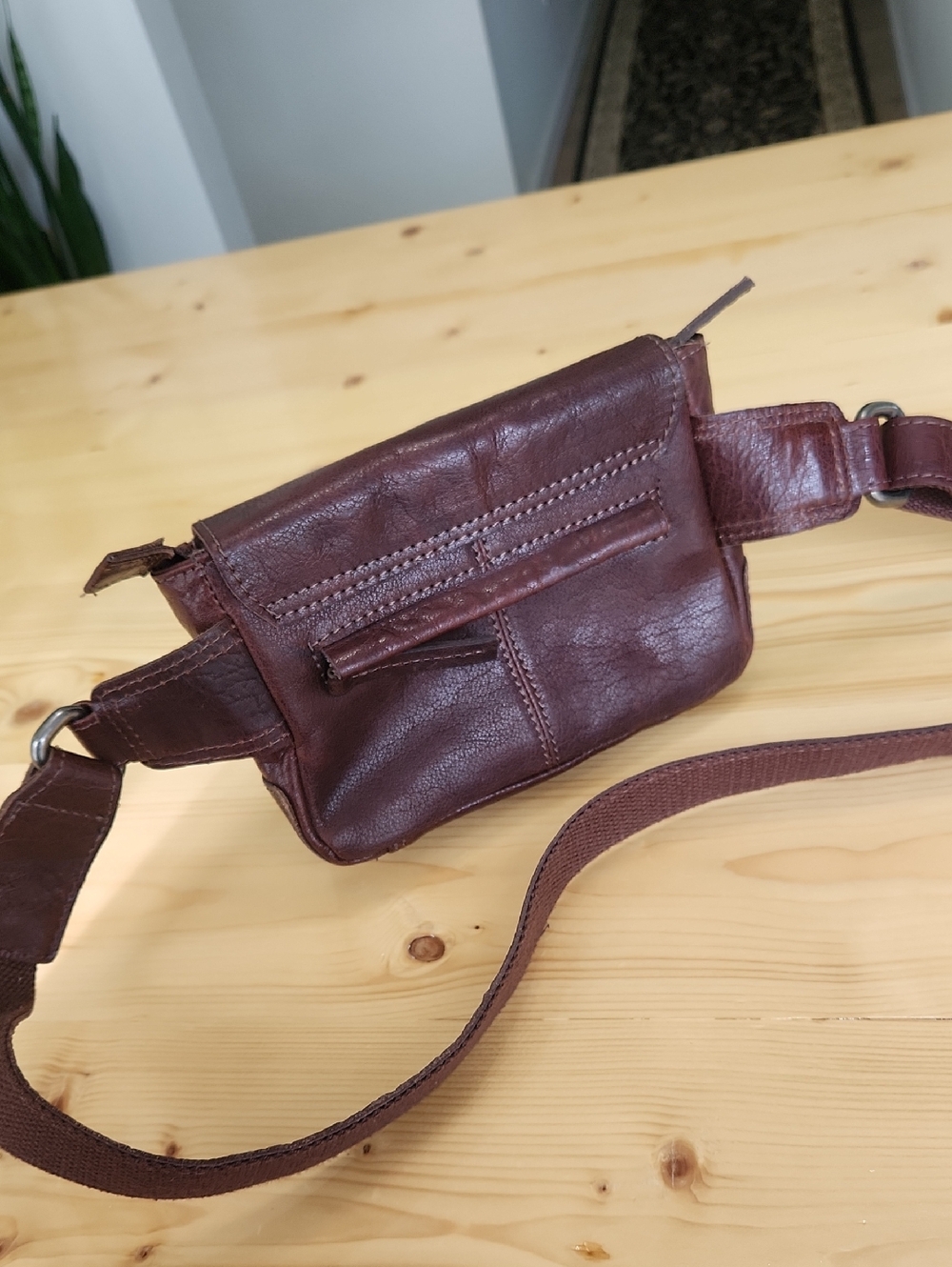 Spikes & Sparrow Leather Crossbody Belt Bag Brown Multi Pocket Fanny Pack Unisex - Picture 12 of 17